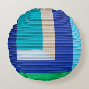 Multicolored abstract painting round cushion