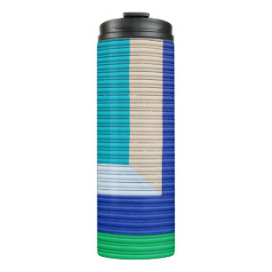 Multicolored abstract painting thermal tumbler