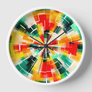 Multicolored Abstract Pattern Clock