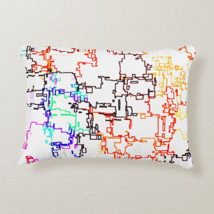 Multicolored Abstract Pattern Decorative Cushion