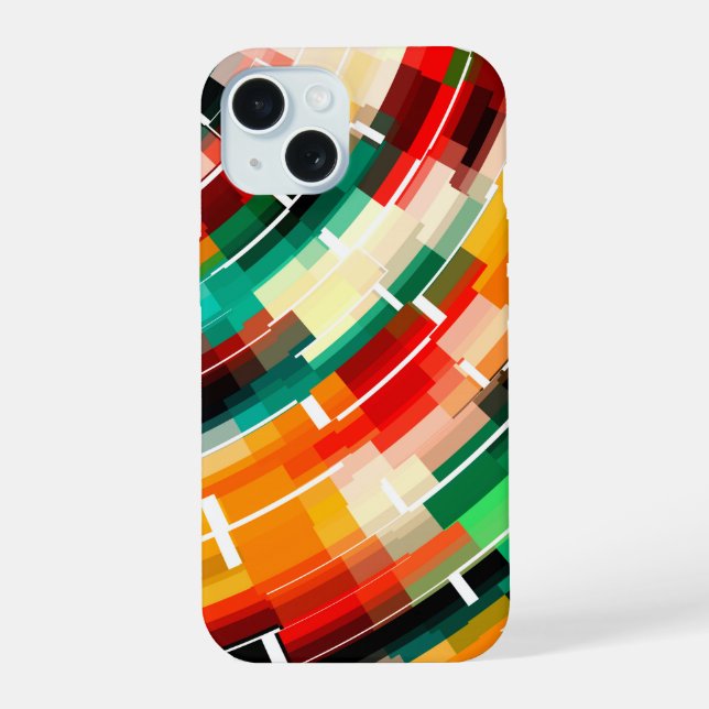 Multicolored Abstract Pattern iPhone 15 Case (Back)