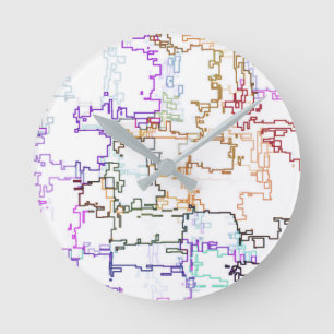 Multicolored Abstract Pattern Round Clock