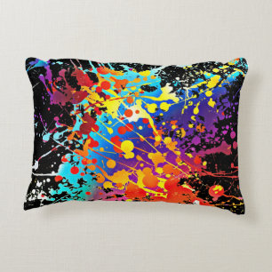 multicolored Abstract Print Decorative Cushion