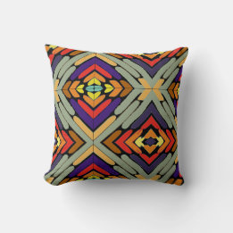 Multicolored Abstract Stripes Cushion