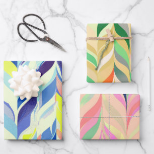 Multicolored Abstract Stripes Wrapping Paper Sheet