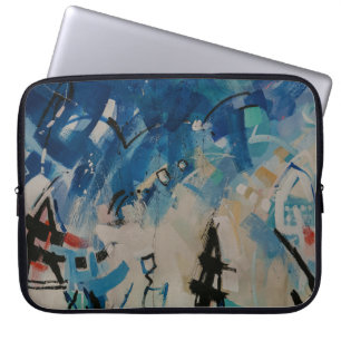 Multicolored abstract wall laptop sleeve