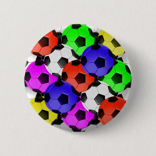 Multicolored American Soccer or Football 6 Cm Round Badge