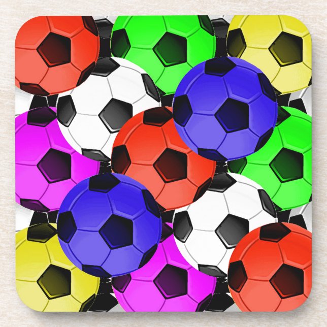 Multicolored American Soccer or Football Coaster (Front)