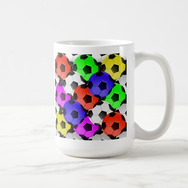 Multicolored American Soccer or Football Coffee Mug (Right)