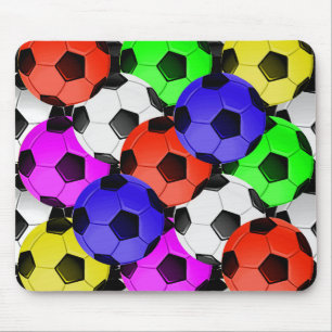 Multicolored American Soccer or Football Mouse Mat