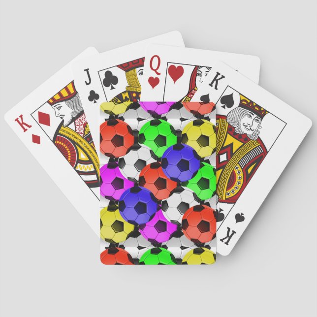 Multicolored American Soccer or Football Playing Cards (Back)