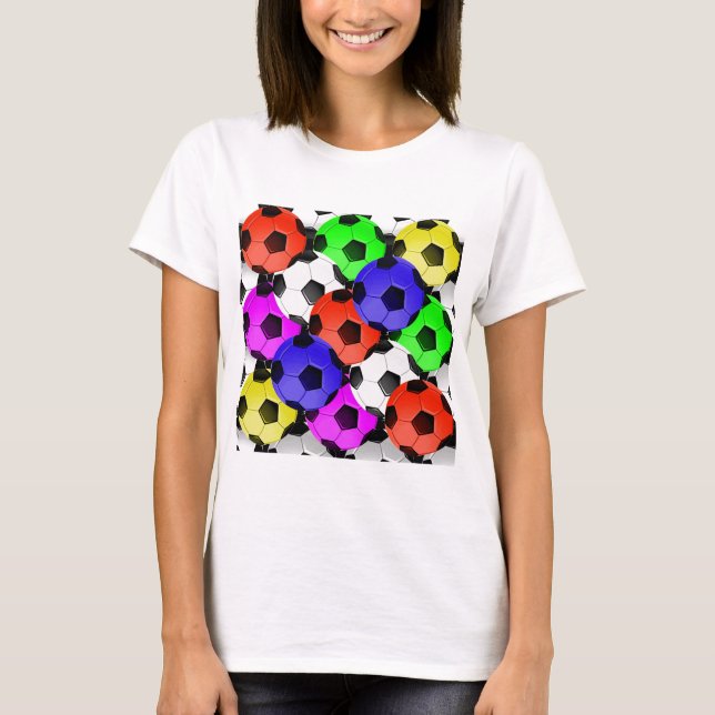 Multicolored American Soccer or Football T-Shirt (Front)