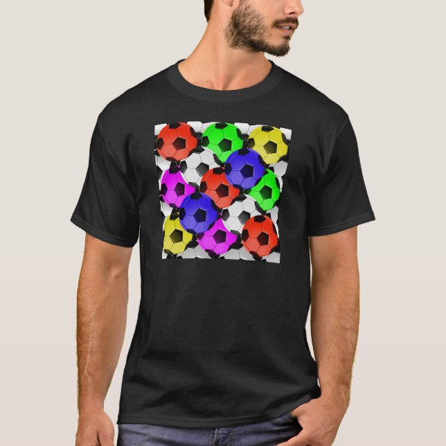 Multicolored American Soccer or Football T-Shirt (Front)
