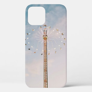Multicolored amusement park ride under white cloud iPhone 12 case