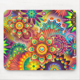 Multicolored Art Deco Pattern Mouse Mat
