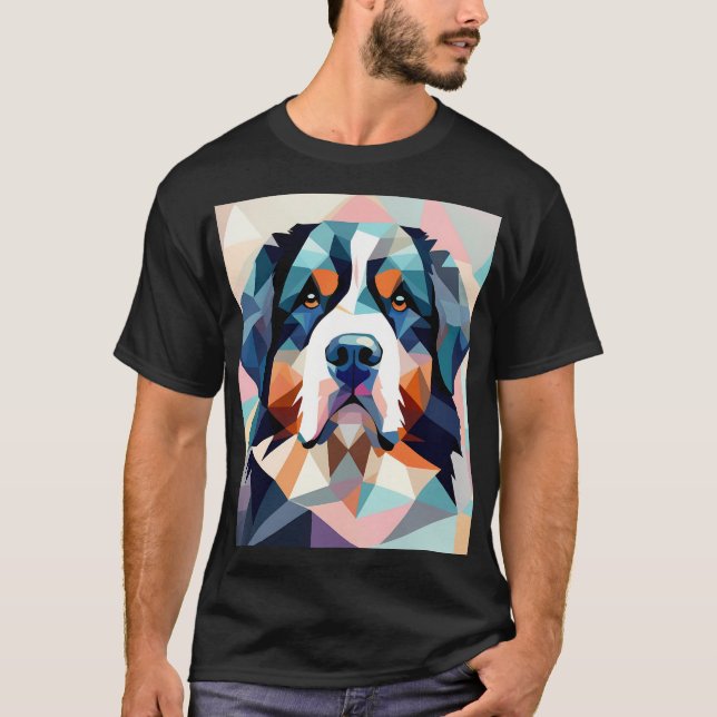Multicolored  art motifs bernese mountain dog T-Shirt (Front)