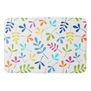 Multicolored Assorted Leaves Pattern Bath Mat