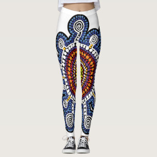 Multicolored Australia aboriginal art Leggings