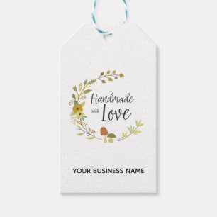 Multicolored Autumn Handmade with Love Quote Gift Tags