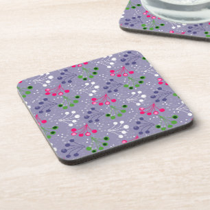 Multicolored berry simple pattern retro sixties coaster