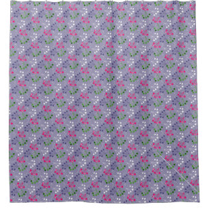 Multicolored berry simple pattern retro sixties shower curtain