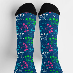 Multicolored berry simple pattern retro sixties socks