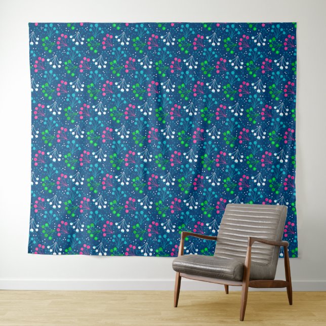 Multicolored berry simple pattern retro sixties tapestry (In Situ (Horizontal))