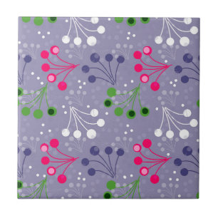 Multicolored berry simple pattern retro sixties tile