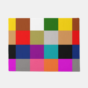 Multicolored Bold Color Blocks Design  Doormat