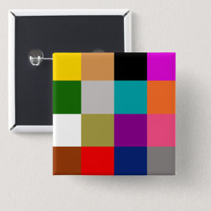 Multicolored Bold Colour Blocks Design 15 Cm Square Badge