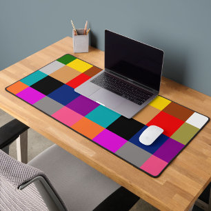 Multicolored Bold Colour Blocks Design Desk Mat