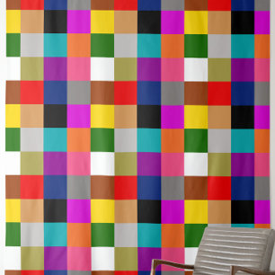 Multicolored Bold Colour Blocks Design  Fabric