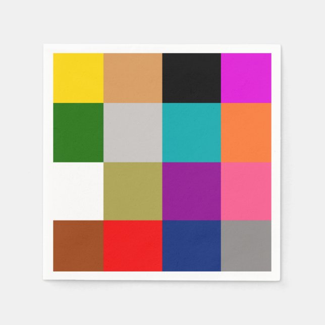 Multicolored Bold Colour Blocks Design  Napkin (Front)