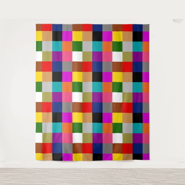 Multicolored Bold Colour Blocks Design  Tapestry (Front)