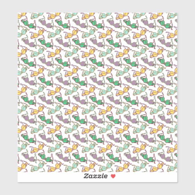 Multicolored Bra Pattern Custom-Cut Vinyl Stickers (Sheet)