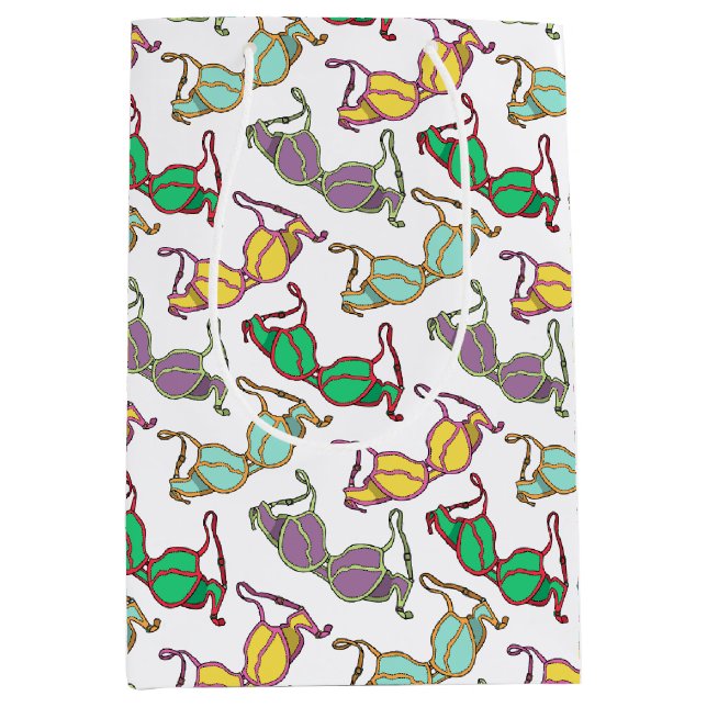 Multicolored Bra Pattern Medium Gift Bag (Front)