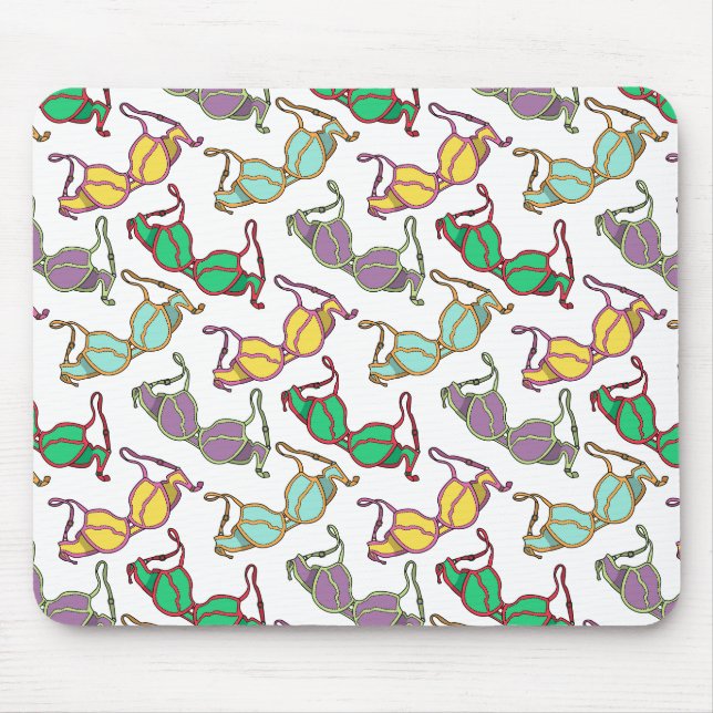 Multicolored Bra Pattern Mouse Mat (Front)