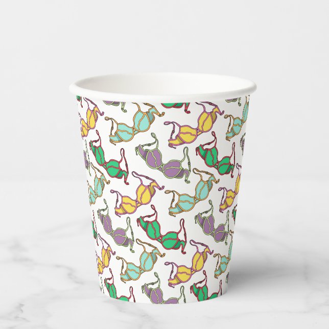 Multicolored Bra Pattern Paper Cups (Front)