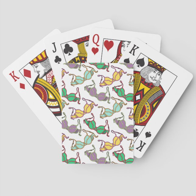 Multicolored Bra Pattern Playing Cards (Back)