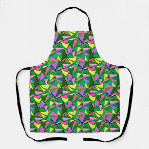 Multicolored bright neon geometric pattern apron