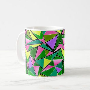 Multicolored bright neon geometric pattern coffee mug
