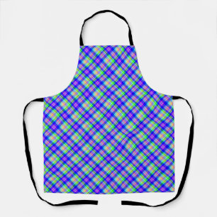 Multicolored bright neon with a chequered pattern apron
