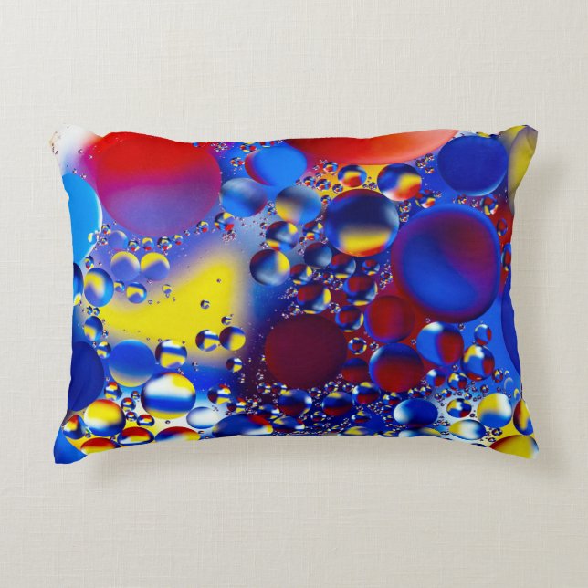 Multicolored bubbles decorative cushion (Front)