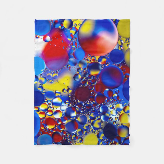 Multicolored bubbles fleece blanket (Front)
