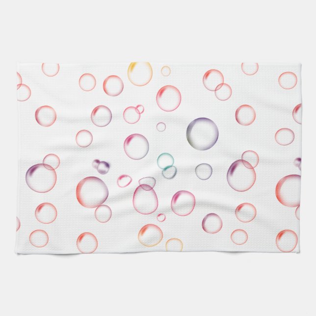 multicolored bubbles tea towel (Horizontal)