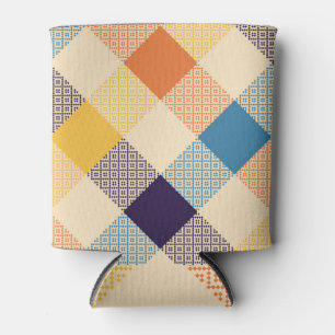 Multicolored buffalo check plaid pattern. can cooler