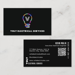 Multicolored Bulb Shape Lighting Business Card