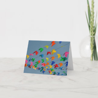 multicolored butterflies card