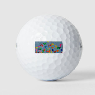 multicolored butterflies golf balls