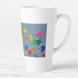 multicolored butterflies latte mug